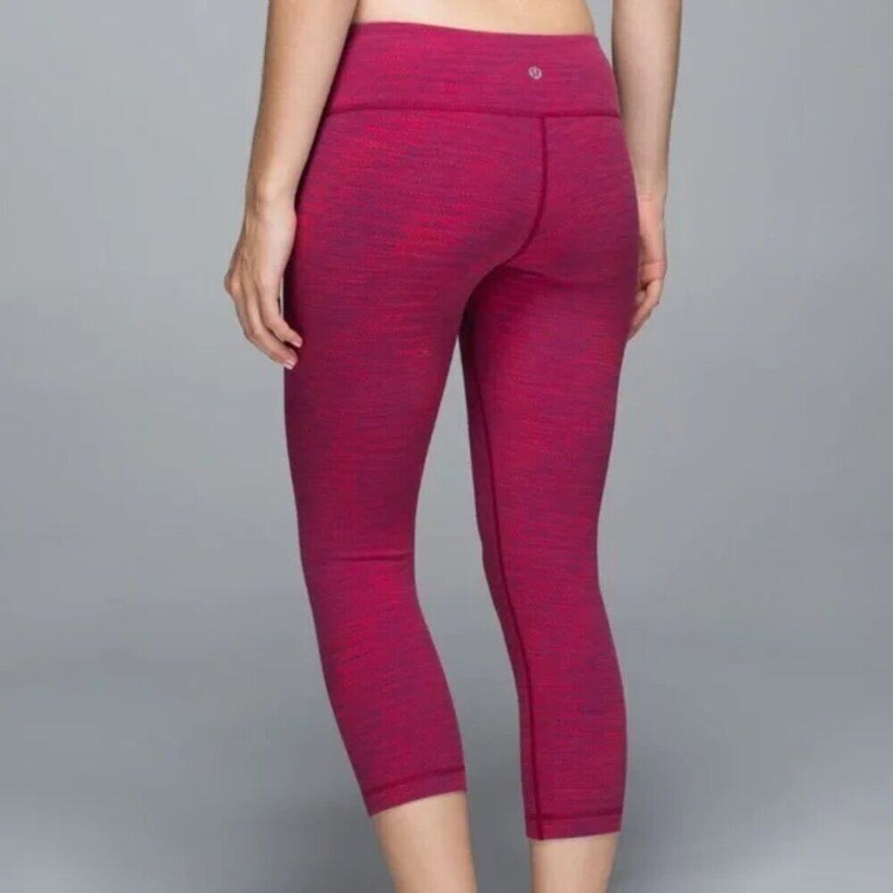 Lululemon Wunder Under Crop Diamond 8 bumble berry space dye sz 8 - Picture 3 of 8